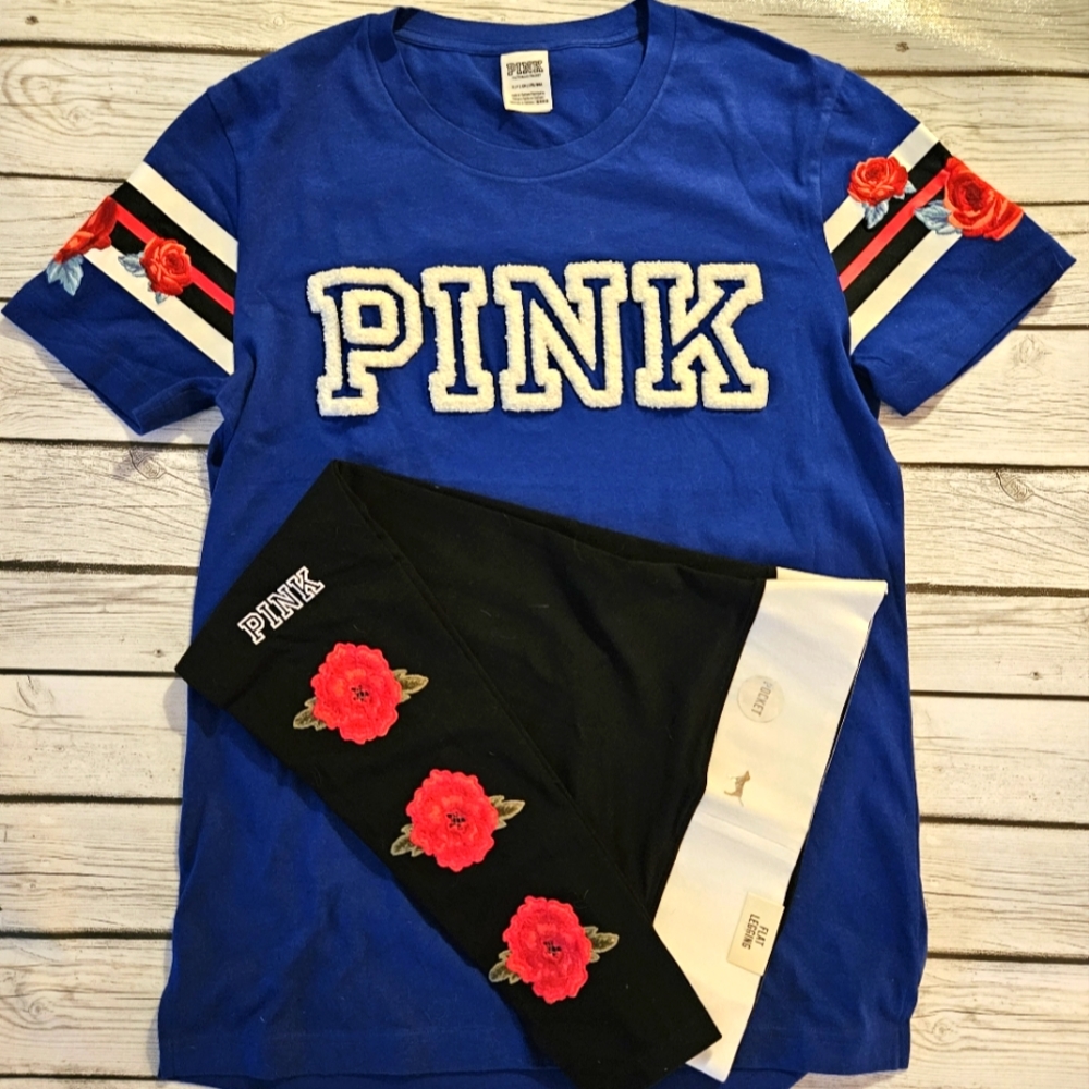 NWT VS PINK 2 PC ROSE🌹YOGA OUTFIT